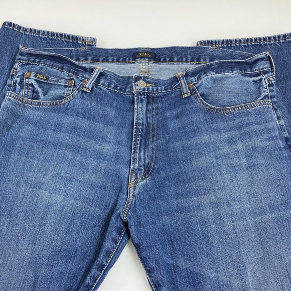 Polo Ralph Lauren Hampton Relaxed Straight Denim Jeans Men 38x32(Act 38x30) Blue - Picture 1 of 10